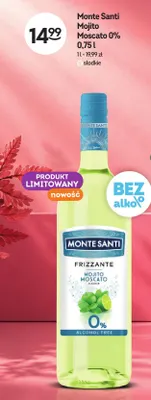 Wino bezalkoholowe Monte Santi Mojito Moscato promocja w Żabka