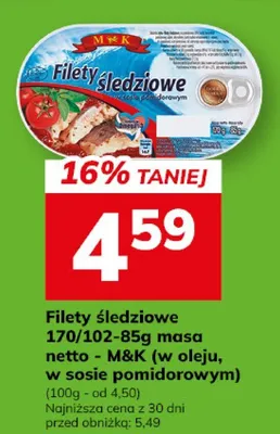 Filety śledziowe masa netto promocja w Hitpol
