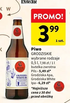 Piwo Grodziskie wybrane rodzaje promocja w Intermarche