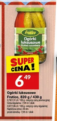 Ogórki luksusowe Frutico promocja w Twój Market