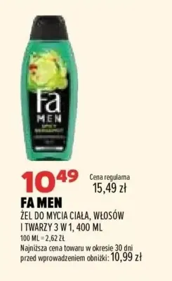 Żel do mycia ciała, włosów i twarzy 3 w 1 Fa Men promocja w Drogerie Natura