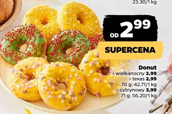 Donut wielkanocny, texas, cytrynowy promocja w Netto