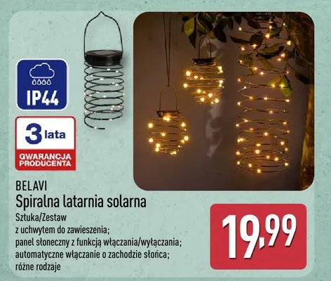 Spiralna latarnia solarna Belavi promocja w Aldi