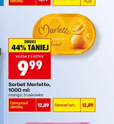 Sorbet Marletto Truskawka promocja w Biedronka