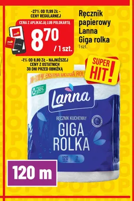Ręcznik papierowy Lanna Giga rolka promocja w POLOmarket
