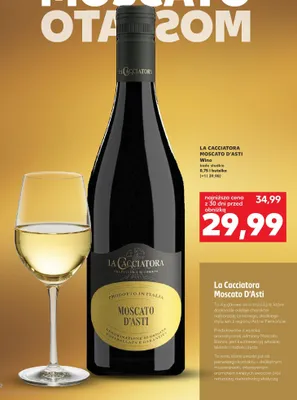 Wino Moscato D'Asti białe słodkie promocja w Kaufland