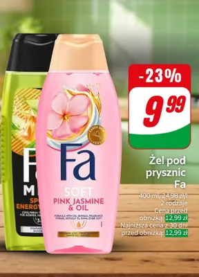 Żel pod prysznic active sport Fa men promocja w Dino