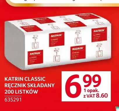 Ręcznik składany Katrin Classic 200 listków promocja w Selgros