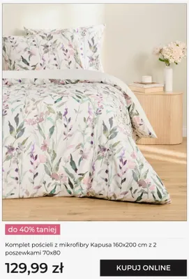 Komplet pościeli z mikrofibry home&you Kapusa 160x200cm z 2 poszewkami 70x80cm promocja w home&you