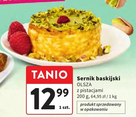 Sernik baskijski z pistacjami promocja w Intermarche