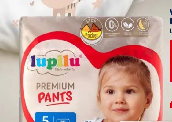 Pieluchomajtki Lupilu Premium Pants 5 promocja w Lidl