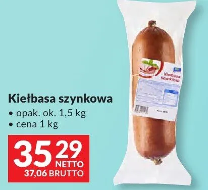 Kiełbasa szynkowa Aro promocja w Makro