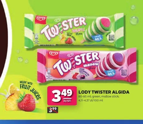 Lody Twister Algida Green promocja w Stokrotka