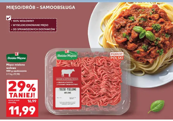 Mięso mielone wołowe Stoisko Mięsne promocja w Kaufland