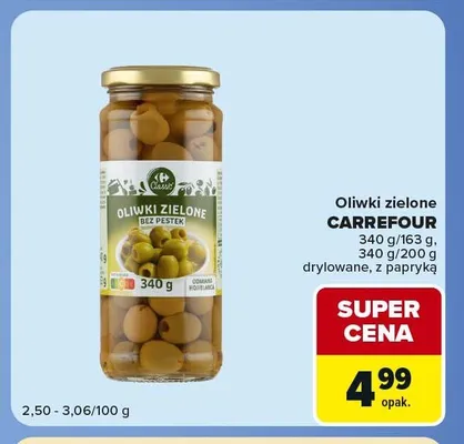 Oliwki zielone z papryką Carrefour promocja w Carrefour Market