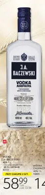 Wódka J.A. Baczewski 40% promocja w Selgros