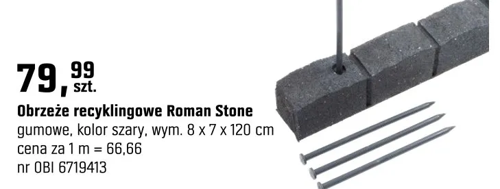 Obrzeże recyklingowe Roman Stone promocja w OBI