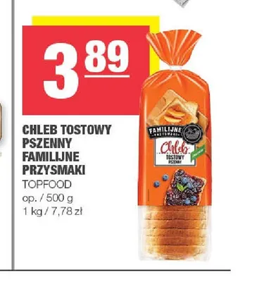 Chleb tostowy pszenny Familijne Przysmaki promocja w SPAR