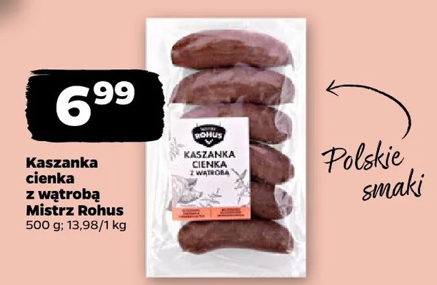 Kaszanka cienka z wątrobą promocja w Netto