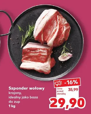 Szponder wołowy krojony, idealny jako baza do zup promocja w Kaufland