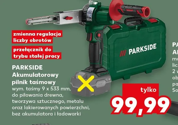 Akumulatorowy pilnik taśmowy Parkside promocja w Kaufland