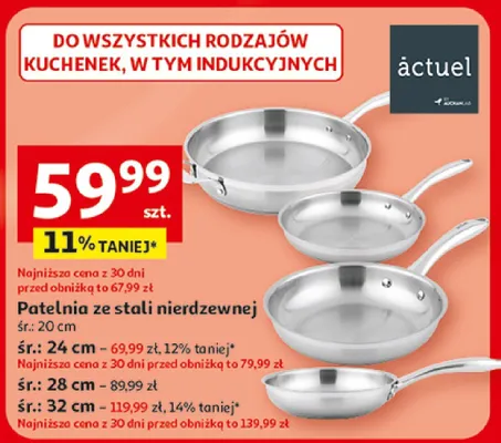 Patelnia ze stali nierdzewnej 28cm promocja w Auchan