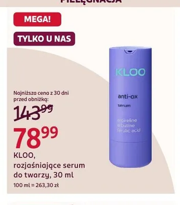 Serum rozjaśniające do twarzy Kloo Anti-Ox promocja w Rossmann
