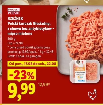 Mięso mielone z kurczaka biesiadnego Rzeźnik promocja w Lidl