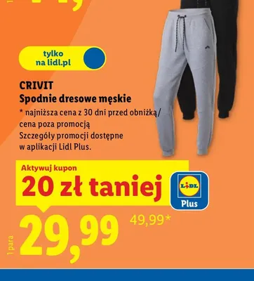 Spodnie dresowe męskie Crivit promocja