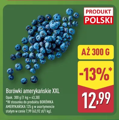 Borówki amerykańskie XXL promocja w Aldi