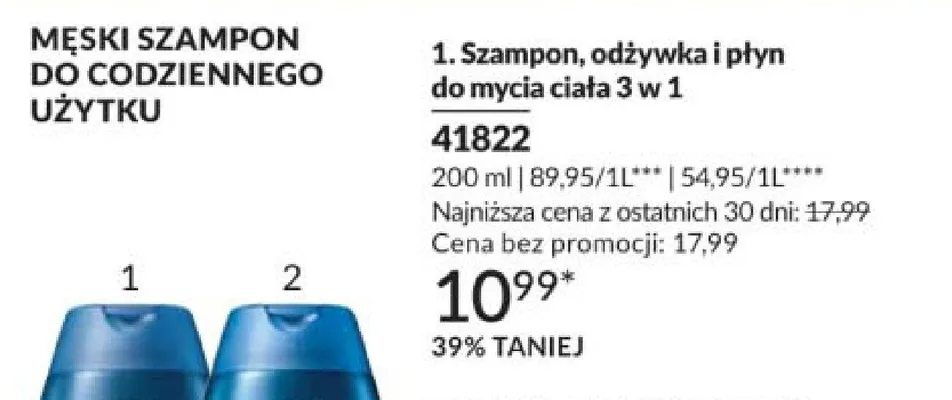 Szampon, odżywka i płyn do mycia ciała 3 w 1 Avon Care Men promocja w AVON