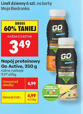 Napój proteinowy Go Active promocja w Biedronka
