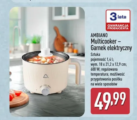 Multicooker – garnek elektryczny Ambiano promocja w Aldi