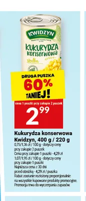 Kukurydza konserwowa Kwidzyn promocja w Twój Market