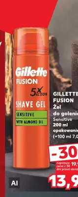Żel do golenia Fusion Sensitive Gillette promocja w Kaufland