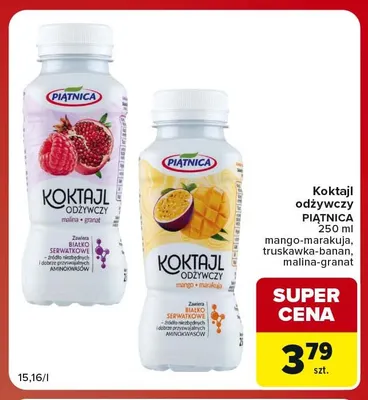 Koktajl odżywczy Piątnica malina-granat promocja w Carrefour Market