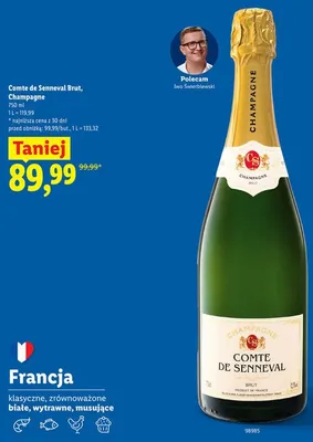 Szampan Comte de Senneval Brut promocja w Lidl