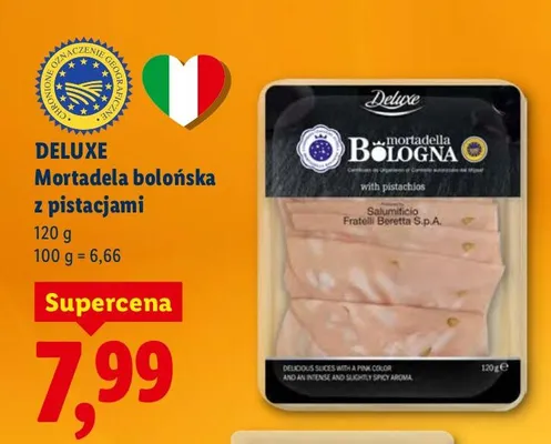 Mortadela bolońska z pistacjami promocja w Lidl