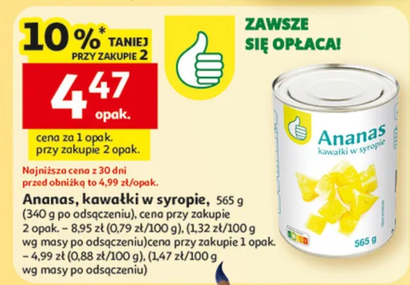 Ananas, kawałki w syropie promocja w Auchan