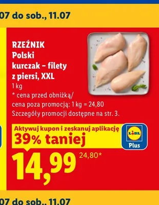 Filety z piersi kurczaka polskie XXL Rzeźnik promocja w Lidl