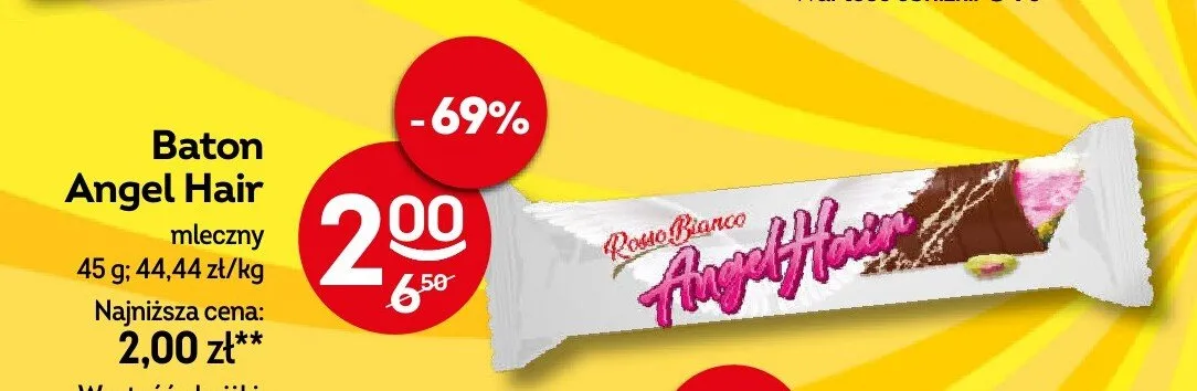 Baton Rosso Bianco Angel Hair mleczny promocja w Żabka