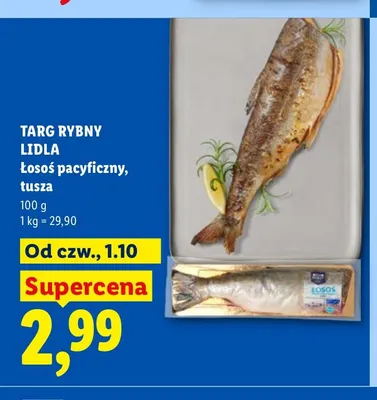 Łosoś pacyficzny tusza Targ Rybny Lidla promocja w Lidl