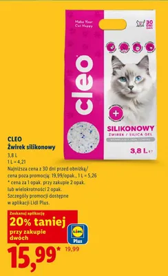 Żwirek silikonowy Cleo promocja w Lidl