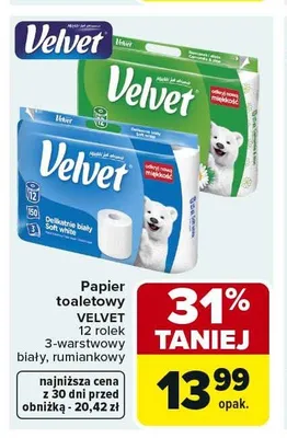 Papier toaletowy Velvet promocja w Carrefour Market