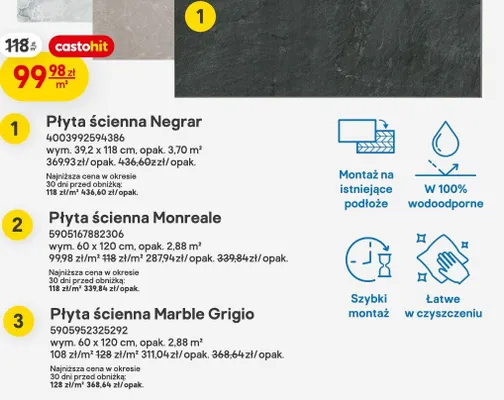 Płyta ścienna Negrar 39,2x118cm Castorama promocja w Castorama