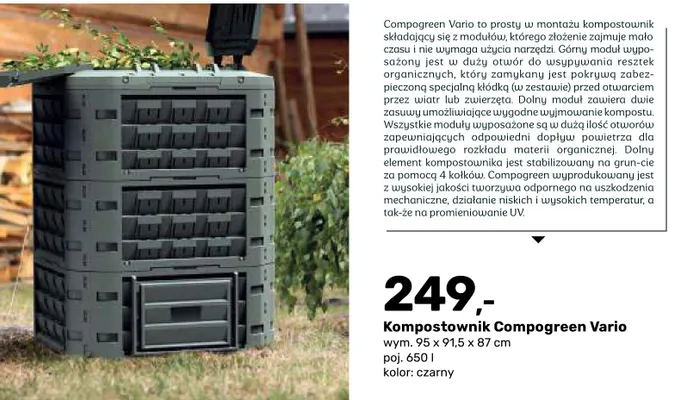 Kompostownik Compogreen Vario 650 l promocja w Bricomarche