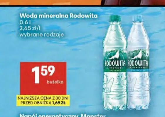 Woda mineralna Rodowita promocja w Delikatesy Centrum