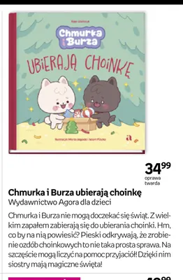 Książka Chmurka i Burza ubierają choinkę promocja w Empik