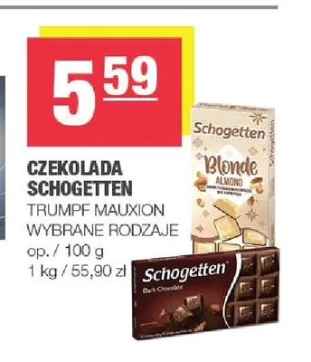 Czekolada Schogetten promocja w SPAR