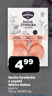 Sucha żywiecka z szynki plastry promocja w Netto